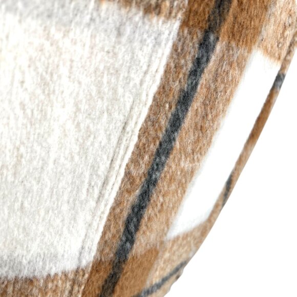 Avec Les Filles Plaid Shacket Jacket Button-Up Brown Cream Size Small - Picture 8 of 11